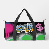 Sac De Sport Attention Graffiti moderne Spray peinture noir (Recto)