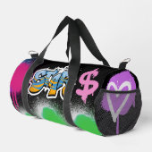 Sac De Sport Attention Graffiti moderne Spray peinture noir (Coin droit)