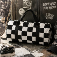 Audacieux Classique Rétro Carreaux Noir et Blanc