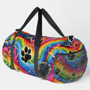 Sac De Sport Aventure animale à empreinte de patte psychédéliqu