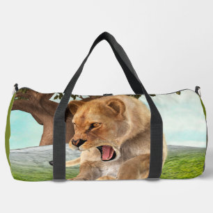 Sac De Sport Aventure artistique de lionne féroce dans la jungl