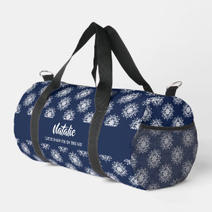 Sac De Sport Aventure flocon de neige de Noël bleu poussiéreux