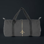 Sac De Sport Aviation minimale<br><div class="desc">Sac à carreaux minimaliste d'aviation avec image vectorielle d'avion en or.</div>