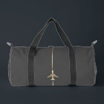 Sac De Sport Aviation minimale<br><div class="desc">Sac à carreaux minimaliste d'aviation avec image vectorielle d'avion en or.</div>