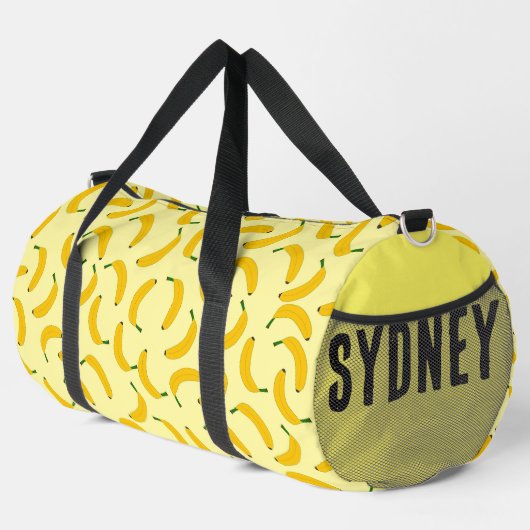 Sac De Sport Bananes jaune Nom personnalisé (Coin droit)