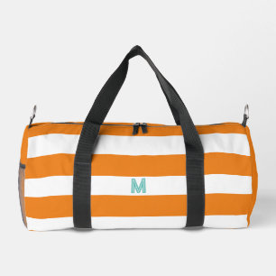 Sac De Sport Bande de cabane orange et monogramme Turquoise per
