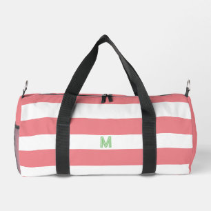 Sac De Sport Bande de cabane rose et monogramme vert personnali