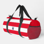 Sac De Sport Bande de cabane rouge et monogramme de marine pers (Coin droit)