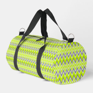 Sac De Sport Bandes de zigzag vert clair gris mou