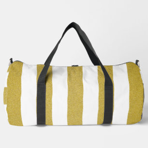 Sac De Sport Bandes d'or, Blancs, Motif rayé