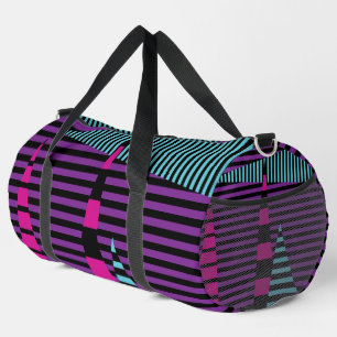 Sac De Sport Bandes sur bandes - rose, pourpre, bleu et noir