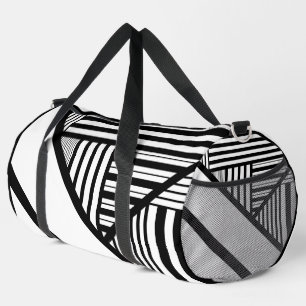 Sac De Sport Bandes triangulaires en noir et blanc