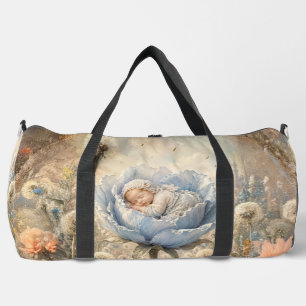 Sac De Sport Bébé endormi dans un bébé fleur bleue