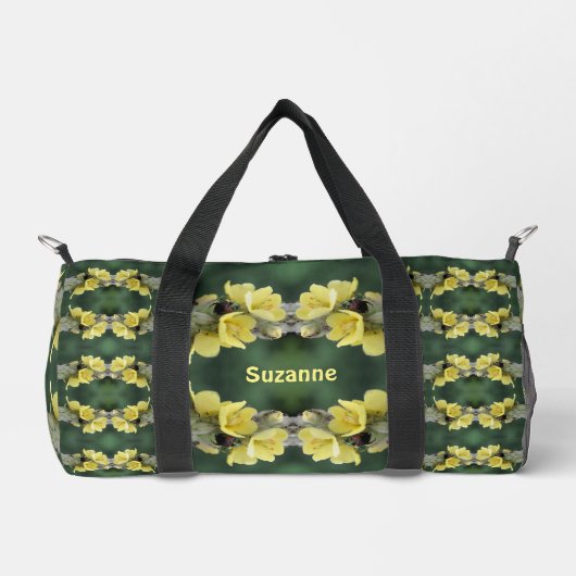 Sac De Sport Beetle sur Mullein Flower Abstrait Personnalisé (Recto)