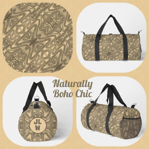 Sac De Sport Beige Brown et Taupe Boho Chic Abstrait