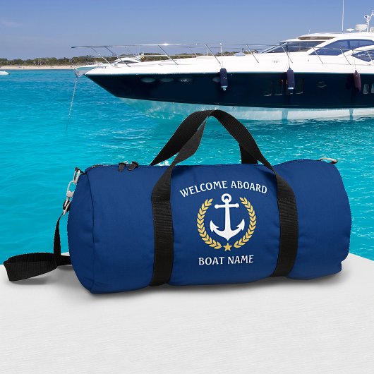 Sac De Sport Bienvenue à bord Nom du bateau Ancre Gold Laurel S