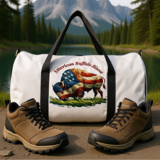 Sac De Sport Bison Américain Fier et Patriotique