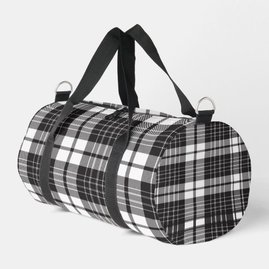 Sac De Sport Black And White Plaid  (Coin gauche)