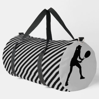 Sac De Sport Black And White Striped Tennis Player Girl