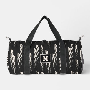 Sac De Sport Black & White Abstrait Géométrique Stripes Sports