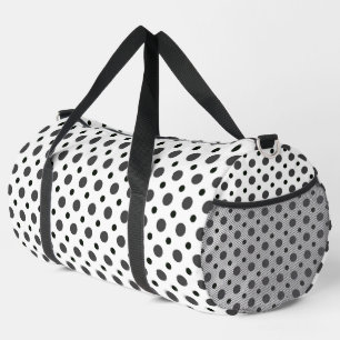 Sac De Sport Blanc avec des pois gris et noirs