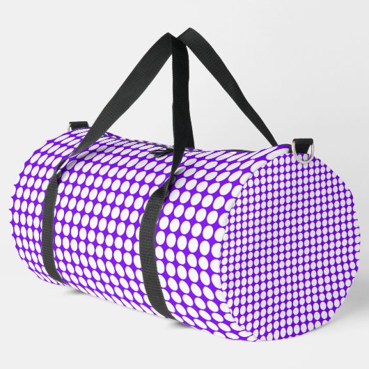 Sac De Sport Blanc Points de Polka Violets Grands (Coin gauche)