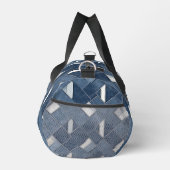 Sac De Sport Bleu Denim et Monogramme Initial Blanc (Droite)