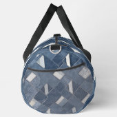 Sac De Sport Bleu Denim et Monogramme Initial Blanc (Droite)