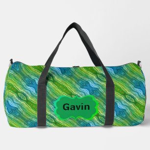 Sac De Sport Bleu Vert Jaune Zigzag