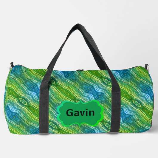 Sac De Sport Bleu Vert Jaune Zigzag (Recto)