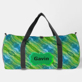 Sac De Sport Bleu Vert Jaune Zigzag (Verso)