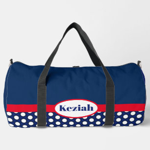 Sac De Sport Bloc de couleur bleu marine et pois