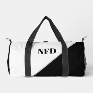 Sac De Sport Bloc de couleur moderne - Monogramme noir et blanc
