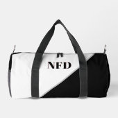 Sac De Sport Bloc de couleur moderne - Monogramme noir et blanc (Verso)