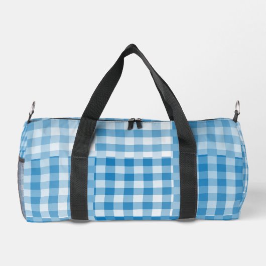 Sac De Sport Blue Checker Patchwork Pattern Small (Verso)