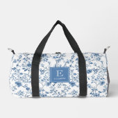 Sac De Sport Blue French Toile Pattern Monogram Name Elegant (Recto)