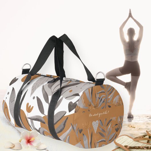 Sac De Sport Boho Chic Floral Votre Nom Citation