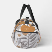 Sac De Sport Boho Chic Floral Votre Nom Citation (Droite)