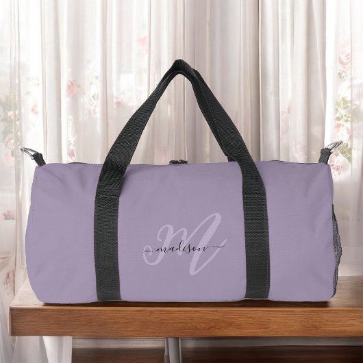 Sac De Sport Boho stylish Script Purple Nom et monogramme