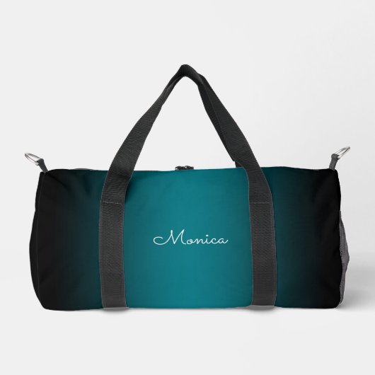 Sac De Sport Bordure noire sarcelle ombrée (Recto)