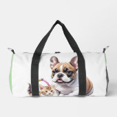 Sac De Sport Bouledogue français avec un chat (Recto)