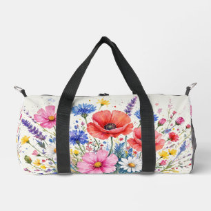 Sac De Sport Bouquet de prairie de fleurs sauvages à l'aquarell