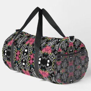Sac De Sport Bouquets de fleurs roses sur une géométrie