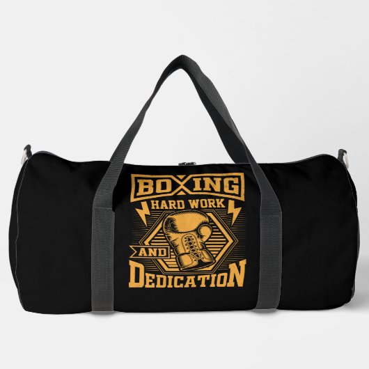 Sac De Sport Boxe Travail Dur Et Dédication  (Recto)