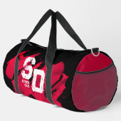 Sac de sport brossé rouge et noir (Coin droit)