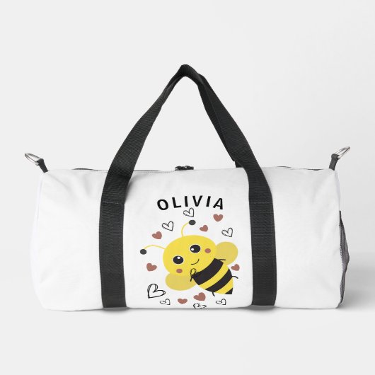 Sac de sport Bubble Bee avec cœurs de style petit (Recto)