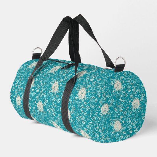 Sac De Sport cacahuètes | Snoopy Turquoise Tropical Beach Motif (Coin gauche)