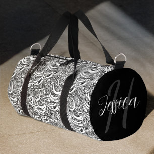 Sac De Sport cachemire noir et blanc