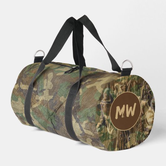 Sac De Sport Camouflage Camo Chasse Pêche Monogramme (Coin gauche)