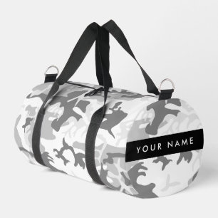 Sac De Sport Camouflage gris neige d'hiver Votre nom Personnali
